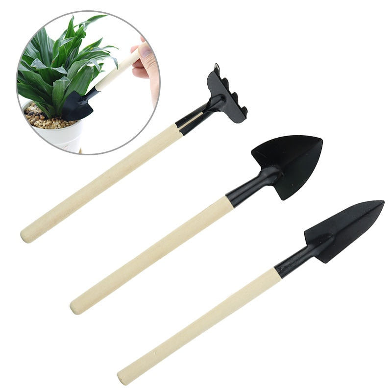 3pc gardening tools bonsai Mini garden for tools Small shovel hoe hoe Plant potted flowers tool seedling planting 3pc gardening tools bonsai Mini garden for tools Small shovel hoe hoe Plant potted flowers tool seedling planting