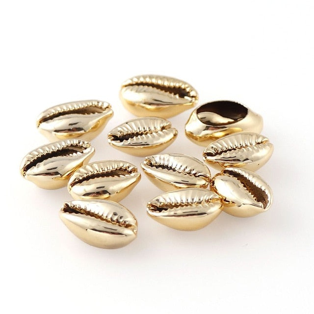 20Pcs 10-17mm Gold/Silver Plated Natural Color Shell 20Pcs 10-17mm Gold/Silver Plated Natural Color Shell