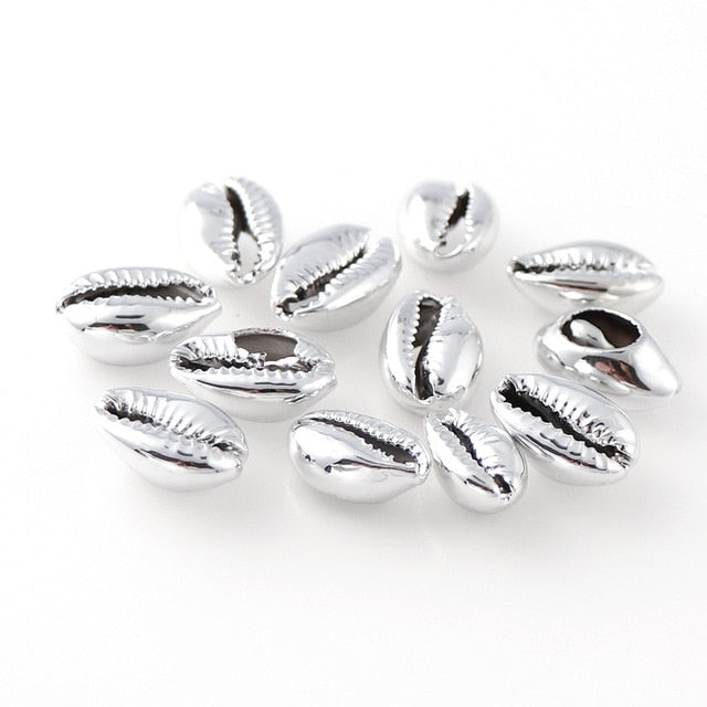 20Pcs 10-17mm Gold/Silver Plated Natural Color Shell 20Pcs 10-17mm Gold/Silver Plated Natural Color Shell