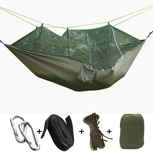 1-2 Person Portable Outdoor Camping Hammock With Mosquito Net 1-2 Person Portable Outdoor Camping Hammock With Mosquito Net