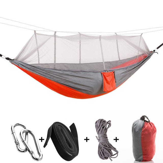 1-2 Person Portable Outdoor Camping Hammock With Mosquito Net 1-2 Person Portable Outdoor Camping Hammock With Mosquito Net