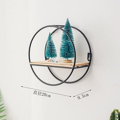 Nordic INS Metal Decorative Hanging Shelf Round Hexagon Storage Nordic INS Metal Decorative Hanging Shelf Round Hexagon Storage