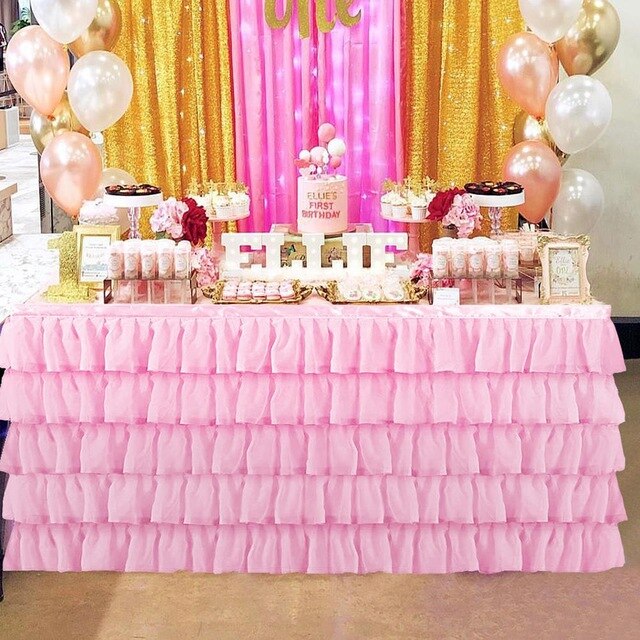 5 Layer Tulle Table Skirt Tutu Table Skirts Baby Shower 5 Layer Tulle Table Skirt Tutu Table Skirts Baby Shower