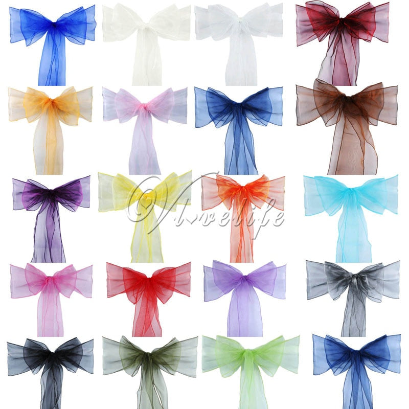 One Sheer Organza Chair Sash Bow One Sheer Organza Chair Sash Bow