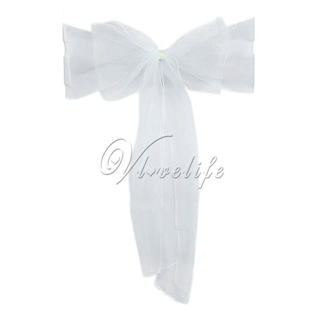 One Sheer Organza Chair Sash Bow One Sheer Organza Chair Sash Bow