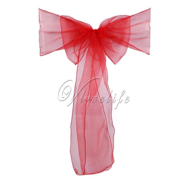 One Sheer Organza Chair Sash Bow One Sheer Organza Chair Sash Bow