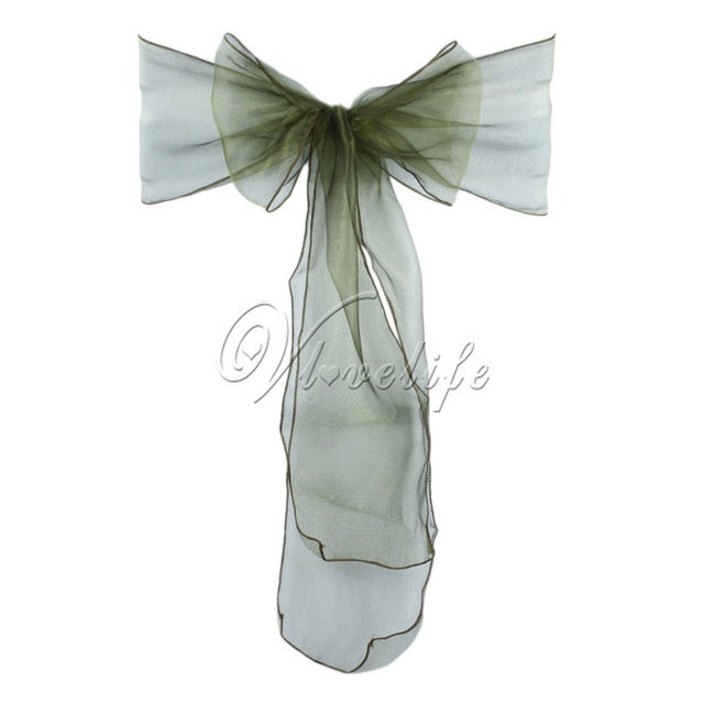 One Sheer Organza Chair Sash Bow One Sheer Organza Chair Sash Bow