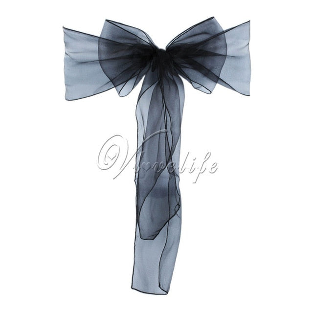 One Sheer Organza Chair Sash Bow One Sheer Organza Chair Sash Bow