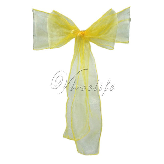 One Sheer Organza Chair Sash Bow One Sheer Organza Chair Sash Bow