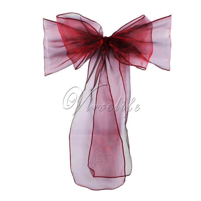One Sheer Organza Chair Sash Bow One Sheer Organza Chair Sash Bow