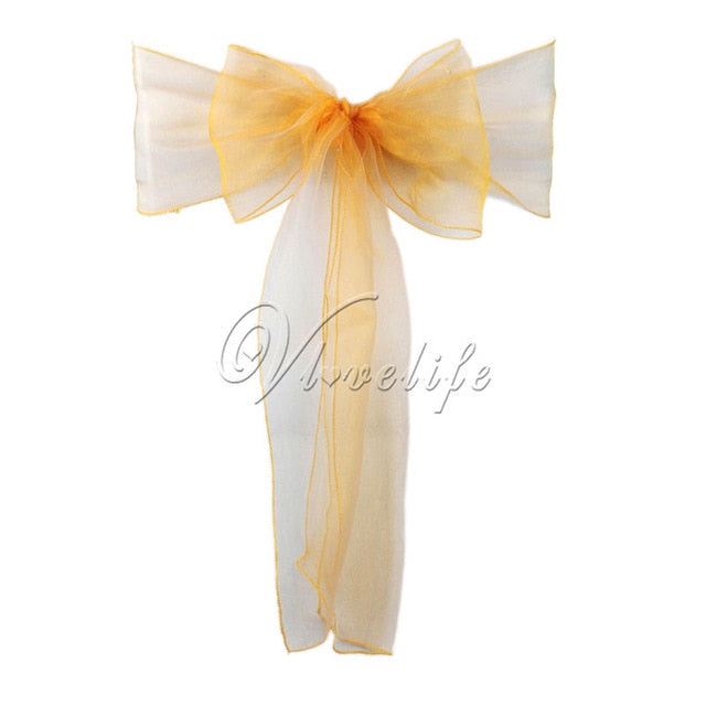 One Sheer Organza Chair Sash Bow One Sheer Organza Chair Sash Bow