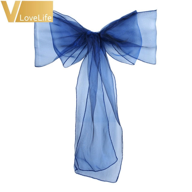 One Sheer Organza Chair Sash Bow One Sheer Organza Chair Sash Bow