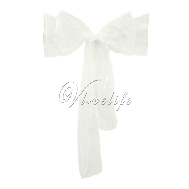 One Sheer Organza Chair Sash Bow One Sheer Organza Chair Sash Bow
