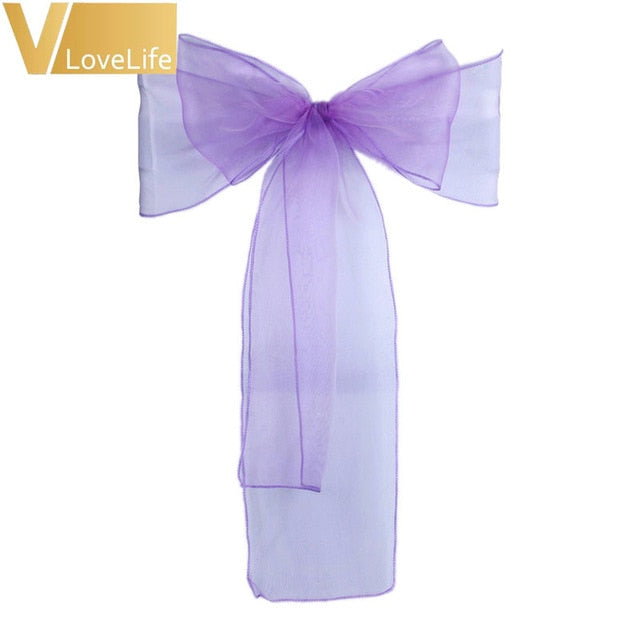 One Sheer Organza Chair Sash Bow One Sheer Organza Chair Sash Bow