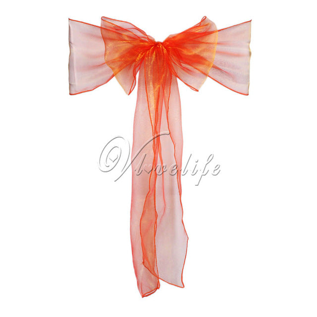 One Sheer Organza Chair Sash Bow One Sheer Organza Chair Sash Bow