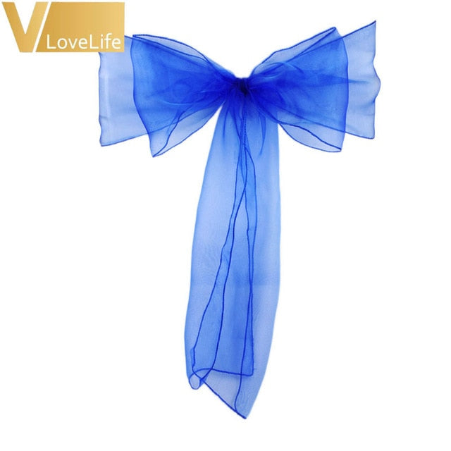 One Sheer Organza Chair Sash Bow One Sheer Organza Chair Sash Bow
