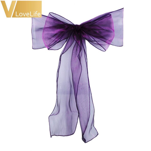 One Sheer Organza Chair Sash Bow One Sheer Organza Chair Sash Bow