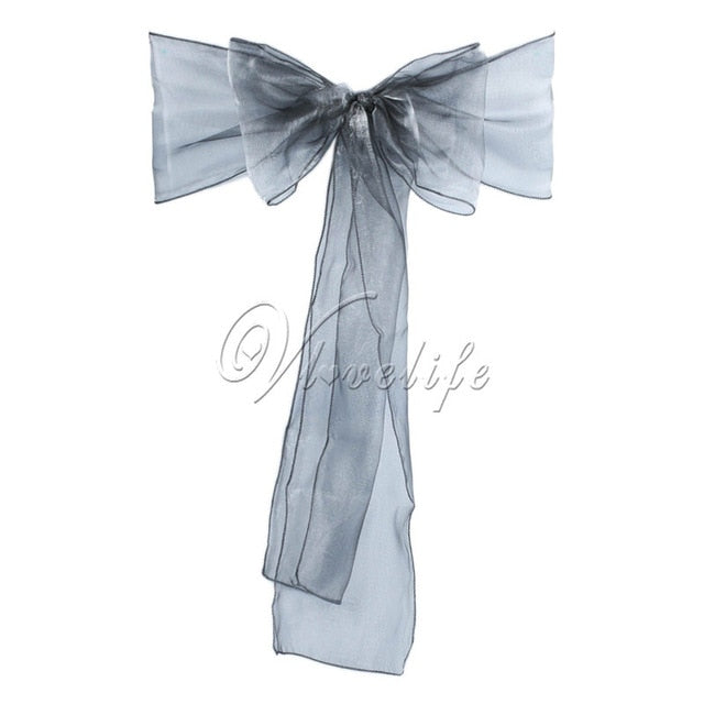 One Sheer Organza Chair Sash Bow One Sheer Organza Chair Sash Bow
