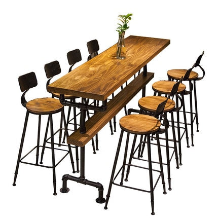 Industrial style retro bar table coffee shop solid wood wall high bar tables Industrial style retro bar table coffee shop solid wood wall high bar tables