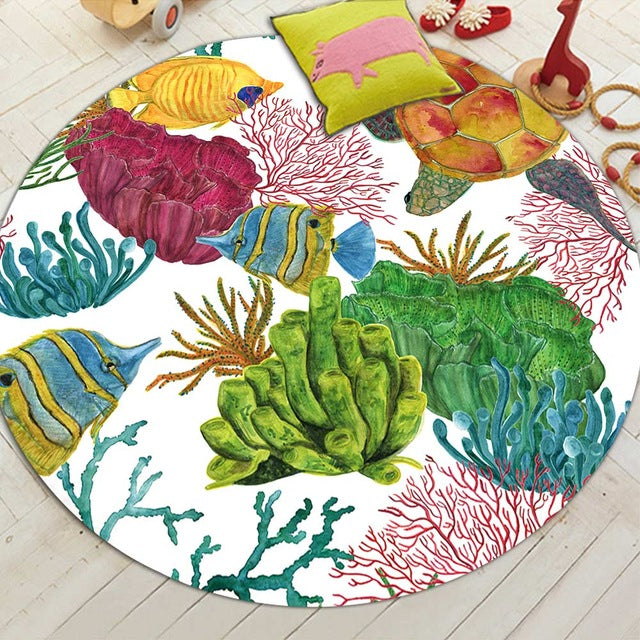 Miracille Marine Style Colorful Sea Turtle Seaweed Tropical Fish Miracille Marine Style Colorful Sea Turtle Seaweed Tropical Fish