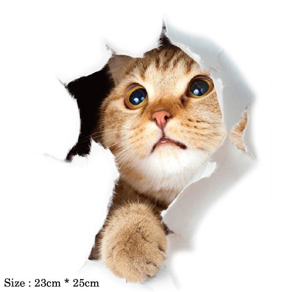 Cats 3D Wall Sticker Toilet Stickers Hole View Vivid Dogs Bathroom Cats 3D Wall Sticker Toilet Stickers Hole View Vivid Dogs Bathroom