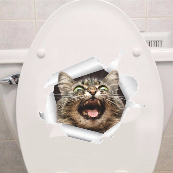 Cats 3D Wall Sticker Toilet Stickers Hole View Vivid Dogs Bathroom Cats 3D Wall Sticker Toilet Stickers Hole View Vivid Dogs Bathroom