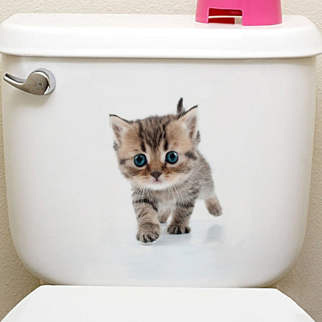 Cats 3D Wall Sticker Toilet Stickers Hole View Vivid Dogs Bathroom Cats 3D Wall Sticker Toilet Stickers Hole View Vivid Dogs Bathroom