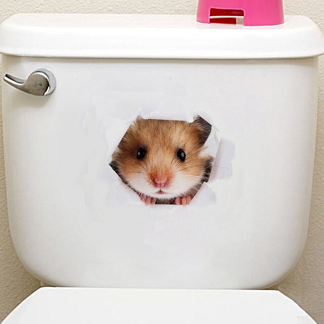 Cats 3D Wall Sticker Toilet Stickers Hole View Vivid Dogs Bathroom Cats 3D Wall Sticker Toilet Stickers Hole View Vivid Dogs Bathroom