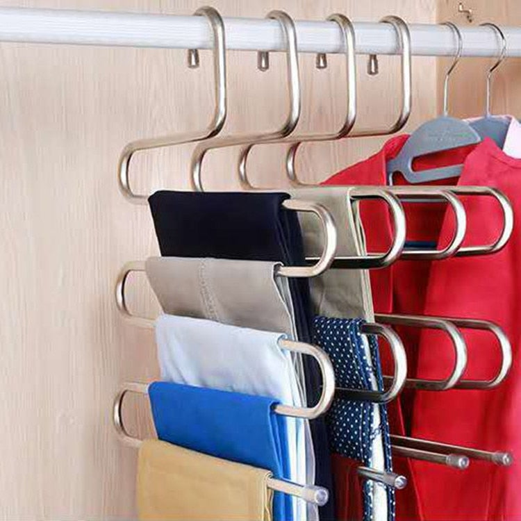 Multi-functional S-type trouser rack stainless steel multi-layer Multi-functional S-type trouser rack stainless steel multi-layer