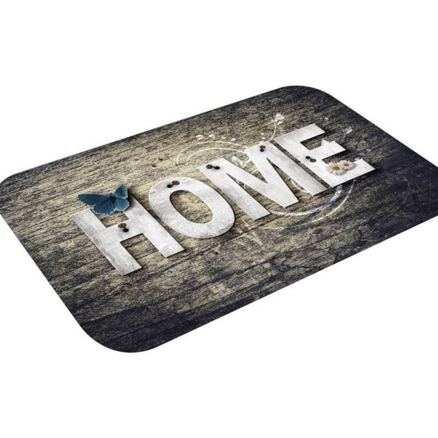 Modern Printed Flannel Area Rug 3D HOME Letter Printed Modern Printed Flannel Area Rug 3D HOME Letter Printed
