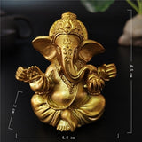 Gold Lord Ganesha Buddha Statue Elephant God