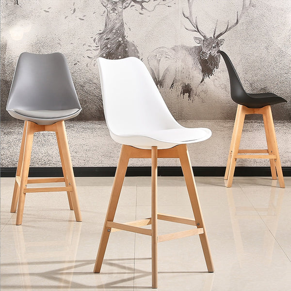 2pc Modern Bar Chair Minimalist Firmly High Stool Wooden Bar Chair Coffee