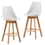 2pc Modern Bar Chair Minimalist Firmly High Stool Wooden Bar Chair Coffee