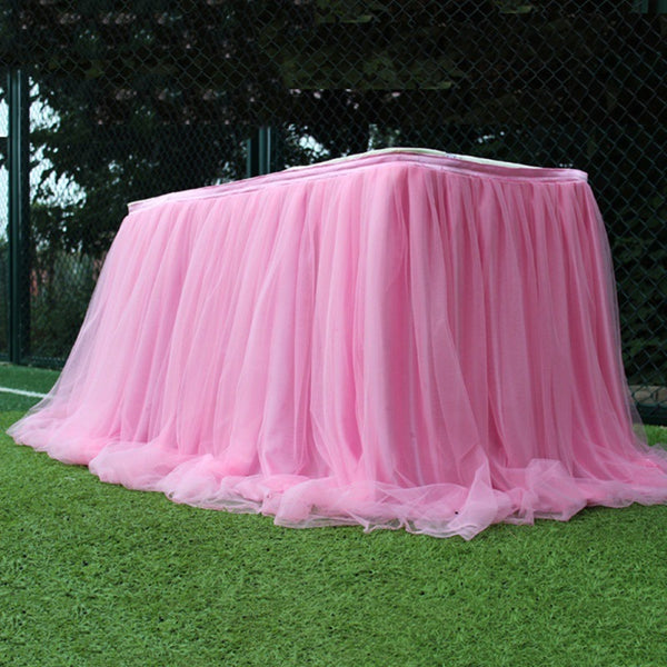 Colorful Table Skirt Tutu Tulle Tablecloth