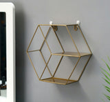 Nordic INS Metal Decorative Hanging Shelf Round Hexagon Storage