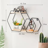 New Wooden Gold Storage Racks Hanging Decor Storage Box Flower Pot House Storage Rack Wall Book Figurines Display Crafts Shelves