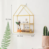 New Wooden Gold Storage Racks Hanging Decor Storage Box Flower Pot House Storage Rack Wall Book Figurines Display Crafts Shelves