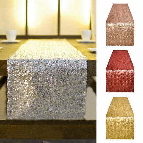 Gold Sequin Table Runner Glitter Home Textile