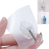 1/10Pcs Strong Home Kitchen Hooks Transparent Suction Cup Sucker Wall Hooks Hanger