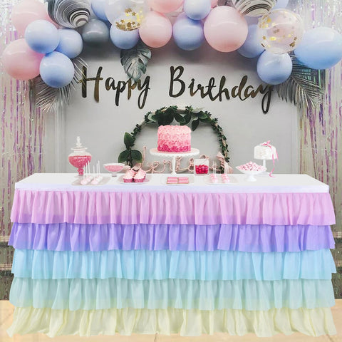 5 Layer Tulle Table Skirt Tutu Table Skirts Baby Shower