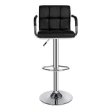 JEOBEST 2Pcs/set Six-grid Cushion Chair Synthetic Leather Swivel Bar