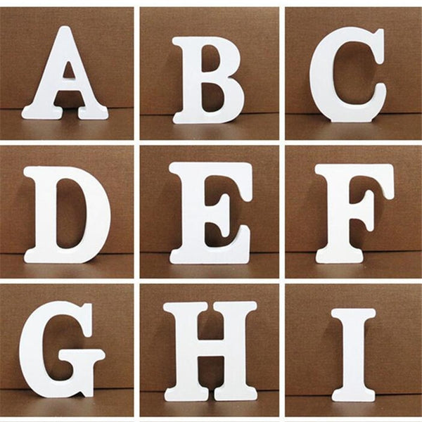 1pc 10CMX10CM White Wooden Letter English Alphabet