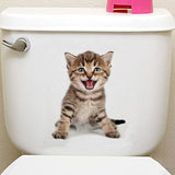 Cats 3D Wall Sticker Toilet Stickers Hole View Vivid Dogs Bathroom