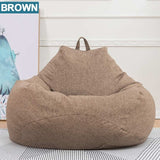 Lazy BeanBag Sofas without Filler Linen Cloth Lounger Seat Bean Bag Cover Chairs Pouf Puff Couch Tatami Living Room Furniture