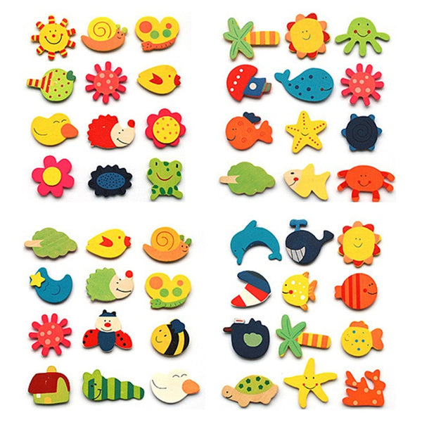 12pcs/lot Colorful Wooden Animal Cartoon  40% off