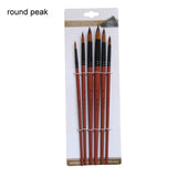 Art Model Paint Nylon Hair Acrylic Oil Watercolour Drawing Art Supplies Brown 6 Pcs Painting Craft Artist Paint Brushes Set