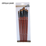 Art Model Paint Nylon Hair Acrylic Oil Watercolour Drawing Art Supplies Brown 6 Pcs Painting Craft Artist Paint Brushes Set