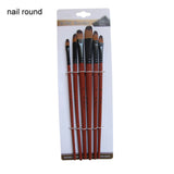 Art Model Paint Nylon Hair Acrylic Oil Watercolour Drawing Art Supplies Brown 6 Pcs Painting Craft Artist Paint Brushes Set