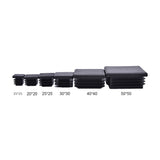 10Pcs Black Plastic Blanking End Caps Square Inserts